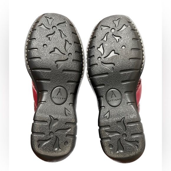 Clarks Burgundy Basketweave Leather Mule Clog Slip on Artisan Collection 8.5 - Picture 2 of 6